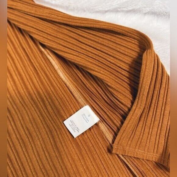 Mora Textured Ribbed Maxi Dress | Mustard | Ronny Kobo | Halter Dress | Small 4 - Picture 3 of 5